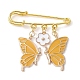 Broches esmaltados de aleación con dije de mariposa y flor para mujer(JEWB-BR00144-05)-1