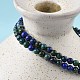 Natural Chrysocolla and Lapis Lazuli Round Bead Stretch Bracelets(X-BJEW-L594-B04)-2