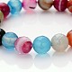 Facettes perles rondes en agate naturelle enfants étirent bracelets(BJEW-JB01910)-2