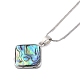 Rack Plating Natural Paua Shell Pendants Necklace(NJEW-B104-01E-01P)-1