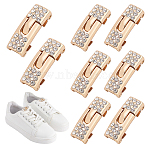 4 Pairs Zinc Alloy & Rhinestone Snap Lock Clasps, Light Gold, 27x10.5x7mm(FIND-FG0005-54G)