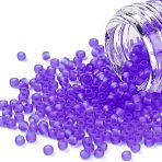 TOHO Round Seed Beads, Japanese Seed Beads, (942F) Sapphire Transparent Matte, 11/0, 2.2mm, Hole: 0.8mm, about 1110pcs/10g(X-SEED-TR11-0942F)