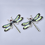 Computerized Embroidery Cloth Iron On Patches, Costume Accessories, Appliques, Dragonfly, Black, 79x98x1mm(FIND-T030-133)