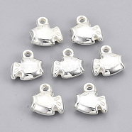 CCB Plastic Charms, Fish, Silver Color Plated, 11.5x11x4mm, Hole: 1.6mm, about 1710pcs/500g.(CCB-R102-04S)