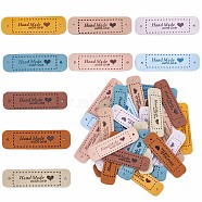 45Pcs 9 Colors PU Leather Label Tags, Handmade Embossed Tag, with Holes, for DIY Jeans, Bags, Shoes, Hat Accessories, Rectangle with Word Handmade, Mixed Color, 55x15x1.2mm, Hole: 2mm, 5pcs/color(DIY-GF0008-52)