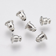 Iron Ear Nuts, Earring Backs, Bell, Platinum, 5x4.5mm, Hole: 0.8mm(FIND-P029-02P)