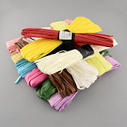 Raffia Paper Rope Cord for DIY, Mixed Color, 5mm, about 54.68 yards(50m)/roll, 12rolls/bag(DIY-S003-06)