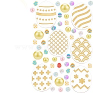 Easter Theme Vase Fillers, including Egg Shape Acrylic Mirror Cake Toppers & Polymer Clay Cabochons, Plastic Imitation Pearl & Glass Beads, Mixed Color, 212Pcs/bag(DIY-BC0009-41)