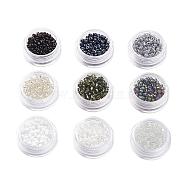 Glass Seed Beads, Round, Mixed Color, 3mm, Hole: 1mm(DIY-X0272-3mm-01)