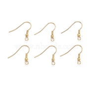 304 Stainless Steel Earring Hooks, Ear Wire, with Horizontal Loop, Golden, 19.5x18x3mm, Hole: 2mm, 21 Gauge, Pin: 0.7mm(STAS-D448-036G)