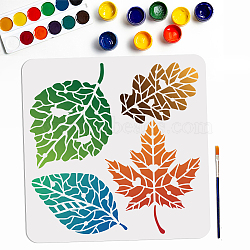 US 1Pc PET Hollow Out Drawing Painting Stencils, with 1Pc Art Paint Brushes, for DIY Scrapbook, Photo Album, Leaf, 300x300mm(DIY-MA0003-12D)
