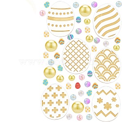 Easter Theme Vase Fillers, including Egg Shape Acrylic Mirror Cake Toppers & Polymer Clay Cabochons, Plastic Imitation Pearl & Glass Beads, Mixed Color, 212Pcs/bag(DIY-BC0009-41)