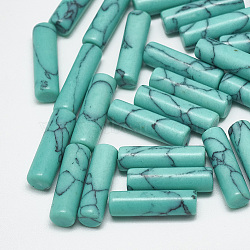 Synthetic Turquoise Beads, Dyed, No Hole/Undrilled, Column, Medium Turquoise, 8x2mm(X-TURQ-S290-03A-01)