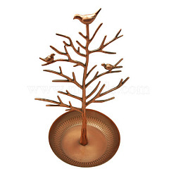 Earring Jewelry Display Rack, Jewelry Tree Stand, Iron Plated Copper, Tree, Red, Red Copper, 170x310mm(EDIS-R002)