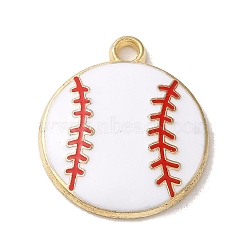 Alloy Enamel Pendants, Golden, Baseball, 21x18x3mm, Hole: 1.8mm(ENAM-R147-13E-G)