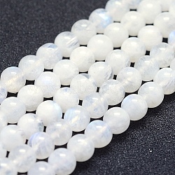 Natural Moonstone Beads Strands, Grade AB+, Round, 6mm, Hole: 1mm, about 67pcs/strand, 15.7 inch(40cm)(G-P342-02B-6mm-AB+)