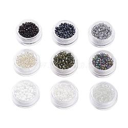 Glass Seed Beads, Round, Mixed Color, 3mm, Hole: 1mm(DIY-X0272-3mm-01)