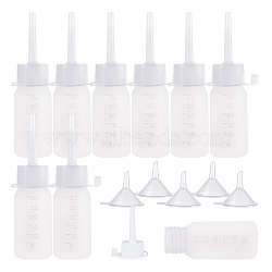Plastic Glue Bottles Sets, with Transparent Funnel Hopper, White, Glue Bottles: 10.65x2.85cm, capacity: 30ml, 40pcs/set(DIY-BC0002-40)
