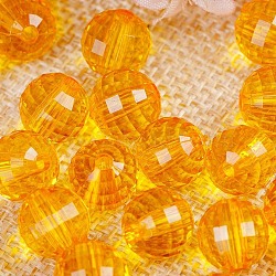 Transparent Acrylic Beads, Round, Gold, 8mm, about 2160pcs/500g.(TACR-NH0001-B-04)