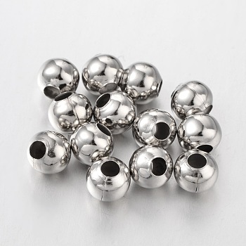 Platinum Iron Round Spacer Beads, 8mm, hole: 3mm