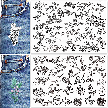 A4 Bohemian Style Water Soluble Fabric, Wash Away Embroidery Stabilizer, Flower, 297x210mm, 2 sheets/set