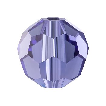 Preciosa&reg Crystal Beads, Czech Crystal, 451 19 602 Round, 20410 Tanzanite, 4mm, Hole: 1mm