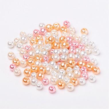 Barely Pink Mix Pearlized Glass Pearl Beads(HY-X006-6mm-01)-2