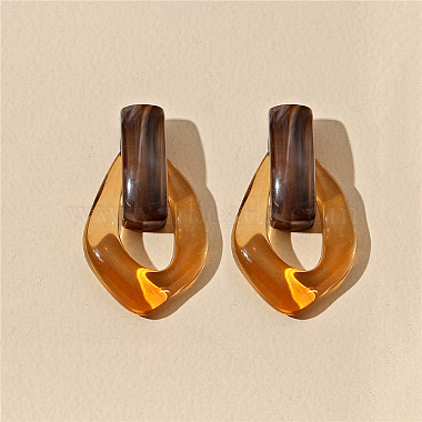 Oval Resin Dangle Stud Earrings(FS-WGCF92D-01)-1