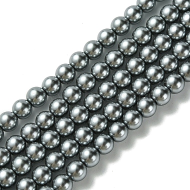 Slate Gray Round Glass Beads