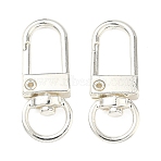 Alloy Swivel Clasps, Rack Plating, Long-Lasting Plated, Silver, 33x13x5.5mm, Hole: 6x9.5mm(FIND-H056-02S)