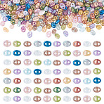 250Pcs Metallic Colours Glass Seed Beads, 2-Hole, Oval, Mixed Color, 5~6x4~5x2.5~3mm, Hole: 1mm(EGLA-TA0013-76)