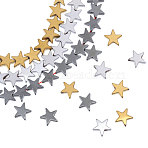 3Strands 3 Colors Non-magnetic Synthetic Hematite Bead Strands, Star, Mixed Color, 8x8x2~3mm, Hole: 1mm, about 61~63pcs/strand, 15.7 inch, 1strand/color(G-CA0001-81A)