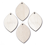 Undyed Wooden Pendant, Horse Eye, Antique White, 49.5x33x2.5mm, Hole: 2.5mm(YS-TAC0005-04B)