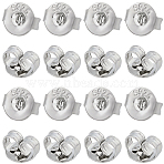 40 Pairs 925 Sterling Silver Ear Nuts, Platinum, 5x4.5x3mm, Hole: 1mm(STER-BBC0008-63)