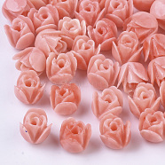 Synthetic Coral Beads, Dyed, Two Tone, Rose, Light Coral, 7x7mm, Hole: 1mm(CORA-R017-02)