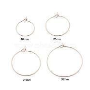 30Pcs 5 Size 316L Surgical Stainless Steel Hoop Earring Findings, Wine Glass Charms Findings, Golden, 20~21 Gauge, 16~35x0.7~0.8mm, 30pcs/box(STAS-ZZ0001-03G)