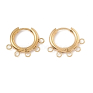 Ion Plating(IP) 304 Stainless Steel Hoop Earring Findings, with Horizontal Loops, Ring, Golden, 16x20x2.5mm, Hole: 1.8mm, Pin: 0.9mm(X-STAS-D183-01G)