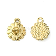 304 Stainless Steel Pendant Rhinestone Settings, Flower, Real 14K Gold Plated, Fit for 2.8mm Rhinestone, 11x8.7x2.3mm, Hole: 1.4mm(STAS-L269-060G)