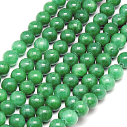 Natural Yellow Jade Beads Strands, Dyed, Round, Green, 4mm, Hole: 1mm, about 95pcs/strand, 15.75 inch(X-G-G598-4mm-YXS-19)