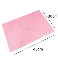 Double Sided PVC Plastic Cutting Mat Pad, Rectangle, for Ceramic & Clay Tools, Rectangle, Pink, 45x30cm(SCRA-PW0004-140C-02)