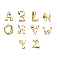 Brass Screw Carabiner Lock Charms, for Necklaces Making, Real 18K Gold Plated, Nickel Free, Random Mixed Letters, 28.5~33x14~33.5x2.5mm(KK-T046-001G-NF)