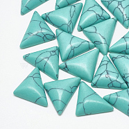 Synthetic Turquoise Cabochons, Dyed, Triangle, Medium Turquoise, 12x17.5x4.5mm(TURQ-S290-30)
