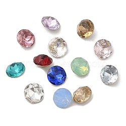 Pointed Back & Back Plated Glass Rhinestone Cabochons, Faceted, Diamond, Mixed Color, 6x3mm(GLAA-B012-60A)