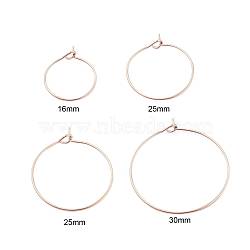 30Pcs 5 Size 316L Surgical Stainless Steel Hoop Earring Findings, Wine Glass Charms Findings, Golden, 20~21 Gauge, 16~35x0.7~0.8mm, 30pcs/box(STAS-ZZ0001-03G)