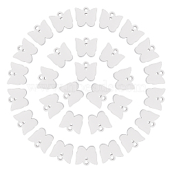 Unicraftale 30Pcs 304 Stainless Steel Charms, Manual Polishing, Butterfly, Stainless Steel Color, 7x8x1mm, Hole: 1mm(STAS-UN0025-34P)