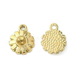 304 Stainless Steel Pendant Rhinestone Settings, Flower, Real 14K Gold Plated, Fit for 2.8mm Rhinestone, 11x8.7x2.3mm, Hole: 1.4mm(STAS-L269-060G)
