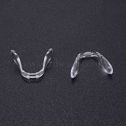 Plastic Eyeglass Nose Pads, U-shape, for Glasses Accessories, Clear, 18x24.5x7.5mm, Hole: 0.8x3.5mm(KY-WH0032-03)