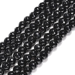 Black Stone Beads Strands, Dyed, Faceted(64 Facets), Round, 6mm, Hole: 1mm, about 61pcs/strand, 15 inch(X-G-I087-6mm)