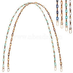 PandaHall Elite DIY Bag Chains Making Kits, Including Handmade Acrylic Figaro Chains and Zinc Alloy Swivel Clasps, Mixed Color, Link: 20.5x11x3mm, 14x8x2mm, 39.37 inch(1m)/strand, 6strands/set(DIY-PH0002-43)