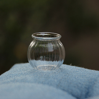 Mini Glass Pot, Micro Landscape Dollhouse Accessories, Pretending Prop Decorations, Clear, 30x30mm